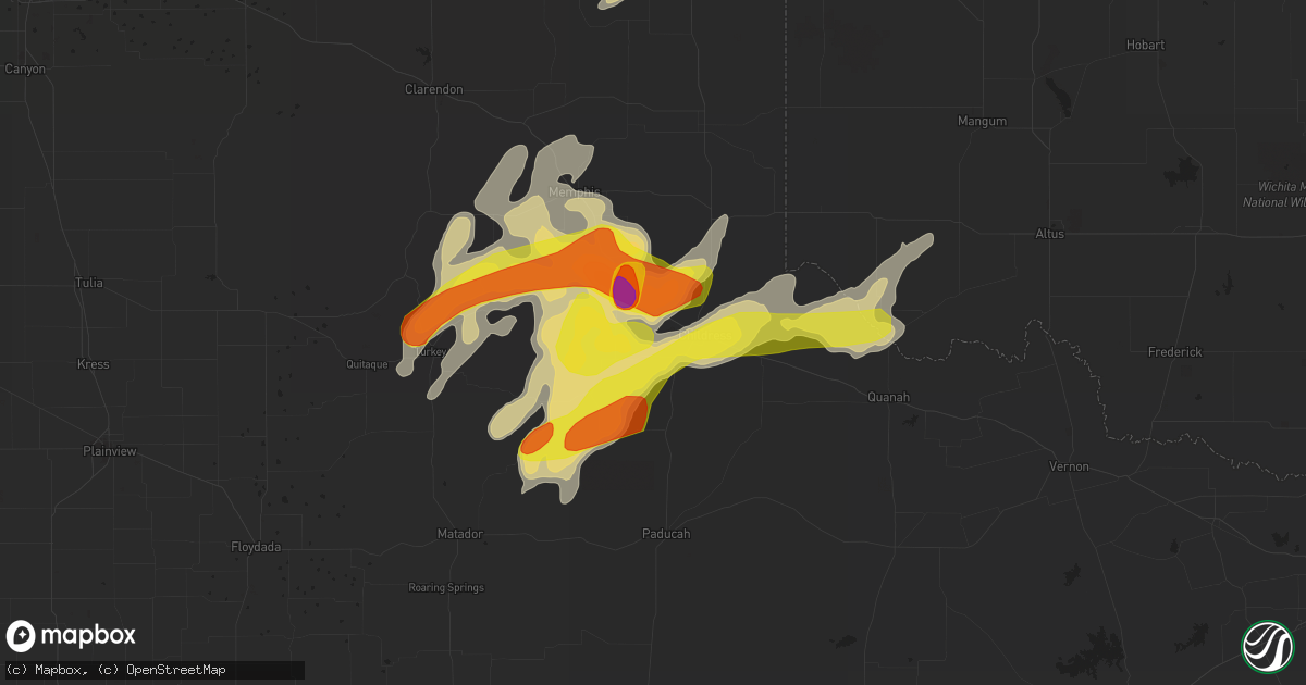 Hail map in Childress, TX on May 13, 2018