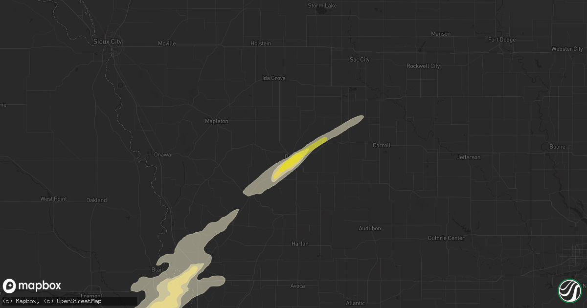Hail map in Denison, IA on May 13, 2018