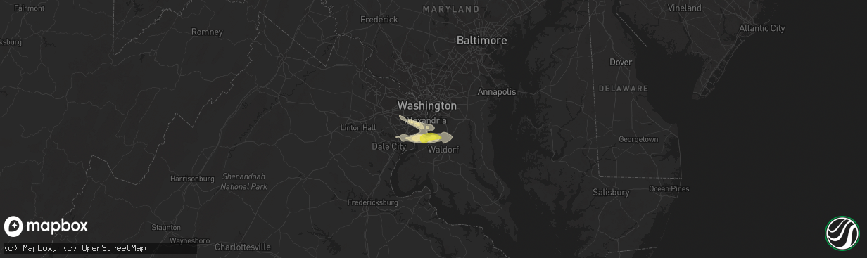 Hail map in Fort Washington, MD on May 13, 2018