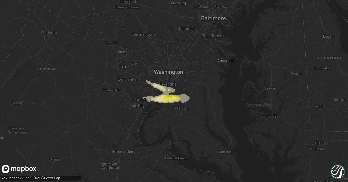 Hail map in Fort Washington, MD on May 13, 2018