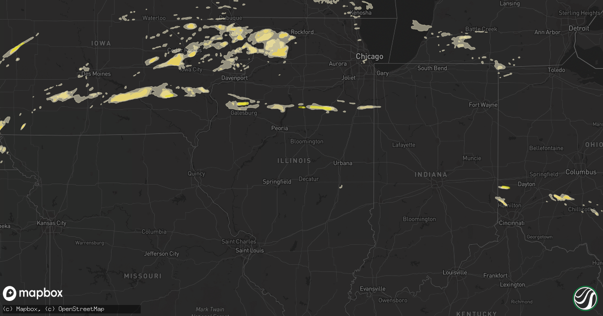 Hail map in Illinois on May 13, 2018