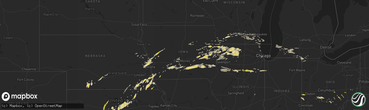 Hail map in Iowa on May 13, 2018