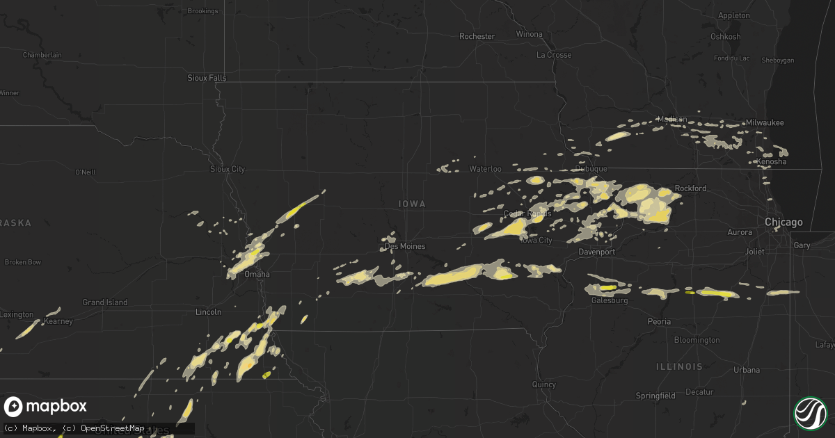Hail map in Iowa on May 13, 2018