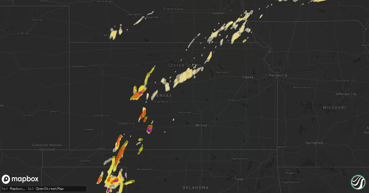 Hail map in Kansas on May 13, 2018
