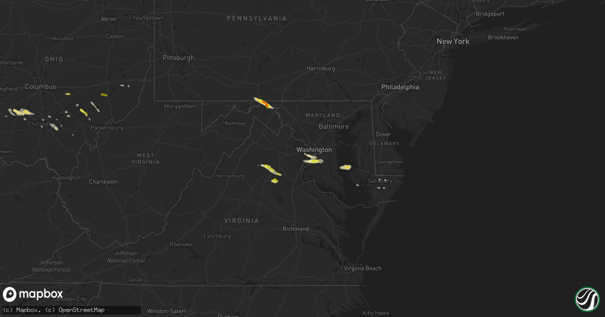 Hail map in Maryland on May 13, 2018
