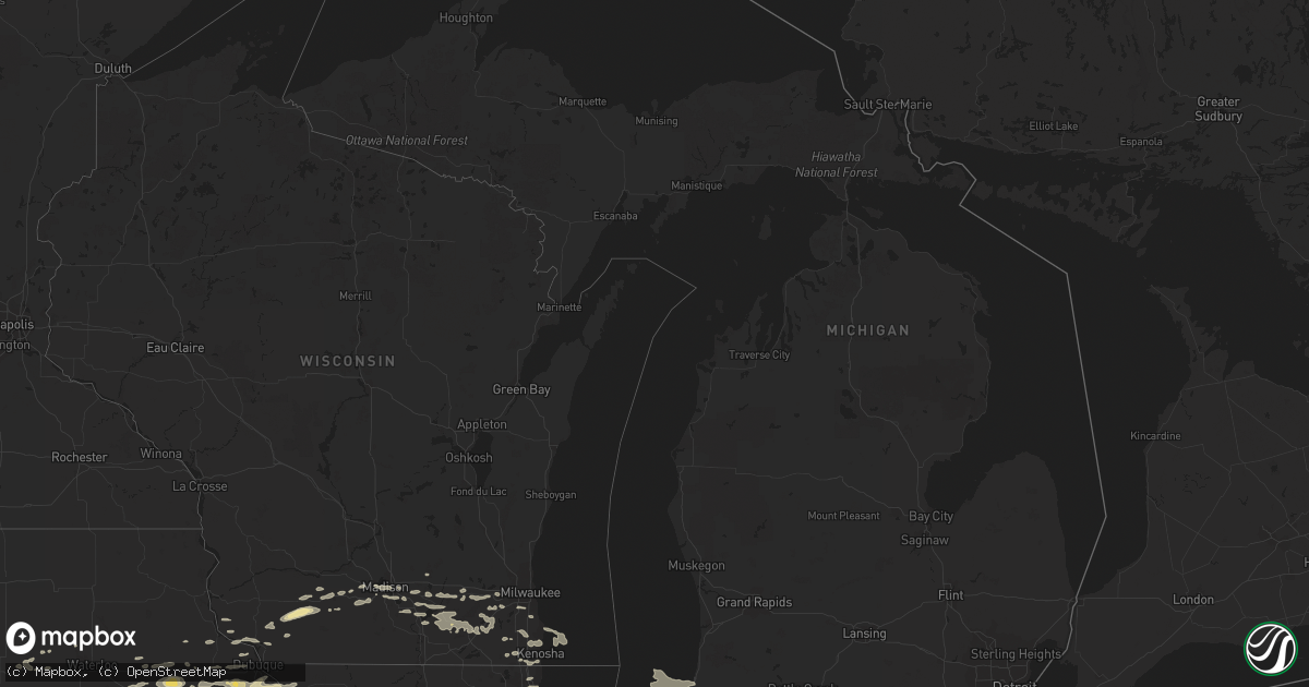 Hail map in Michigan on May 13, 2018