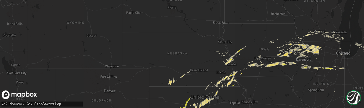 Hail map in Nebraska on May 13, 2018