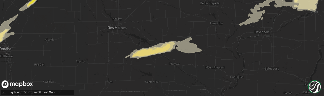 Hail map in Oskaloosa, IA on May 13, 2018