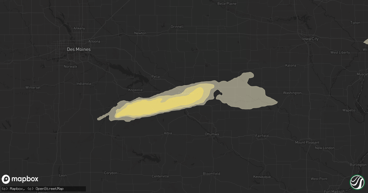 Hail map in Oskaloosa, IA on May 13, 2018