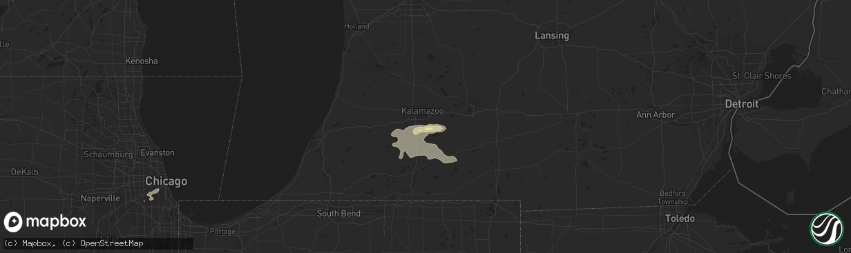 Hail map in Portage, MI on May 13, 2018