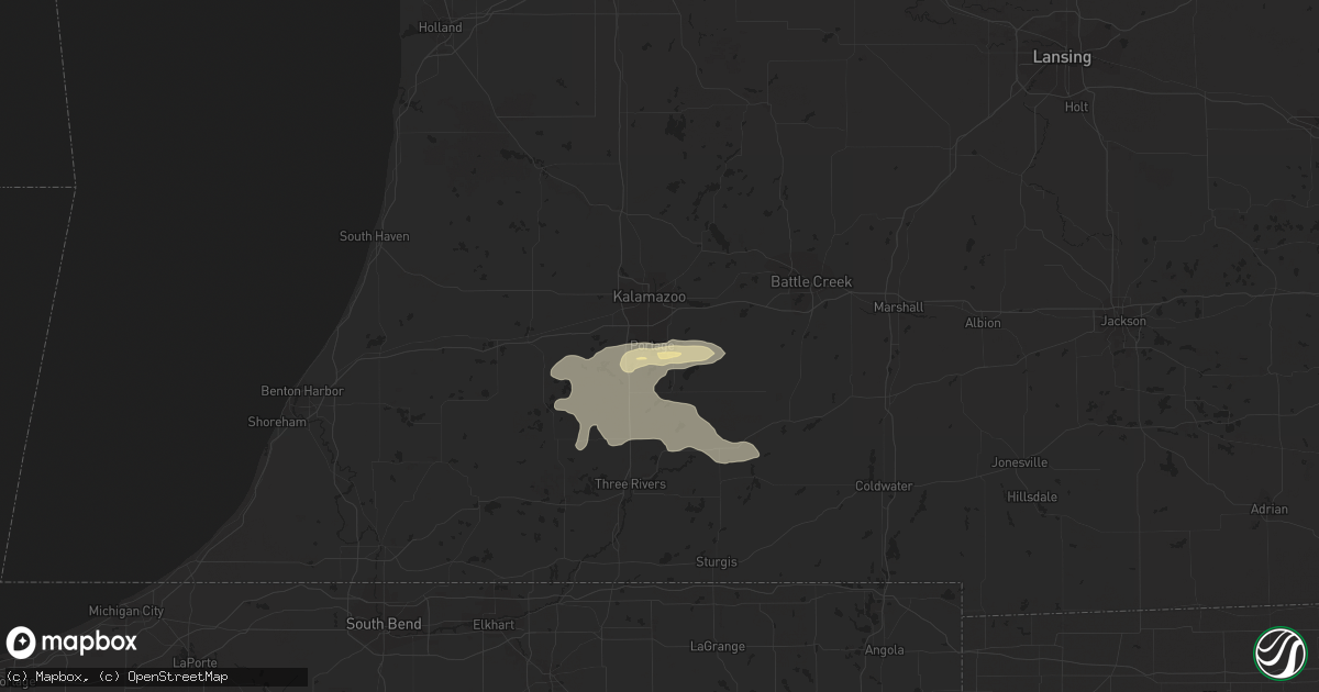 Hail map in Portage, MI on May 13, 2018