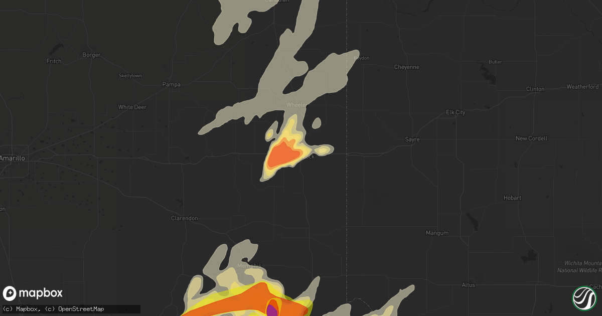Hail map in Shamrock, TX on May 13, 2018