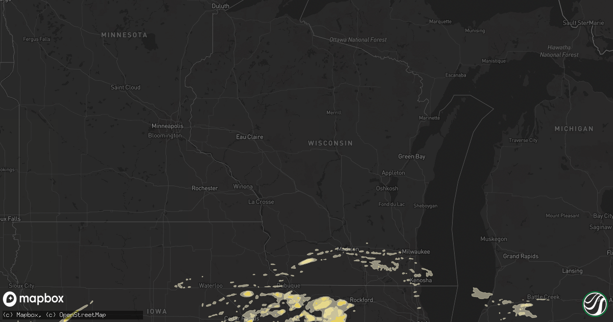 Hail map in Wisconsin on May 13, 2018