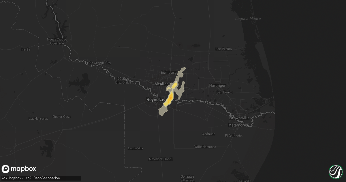 Hail map in Alamo, TX on May 13, 2019