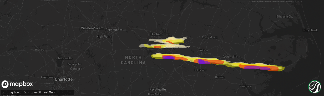 Hail map in Cary, NC on May 13, 2019