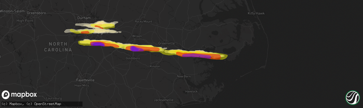 Hail map in Chocowinity, NC on May 13, 2019