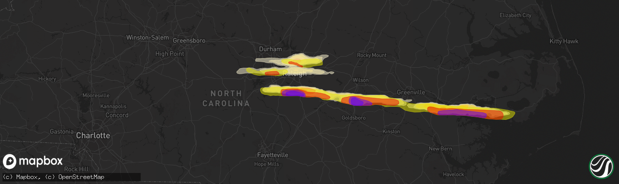 Hail map in Clayton, NC on May 13, 2019