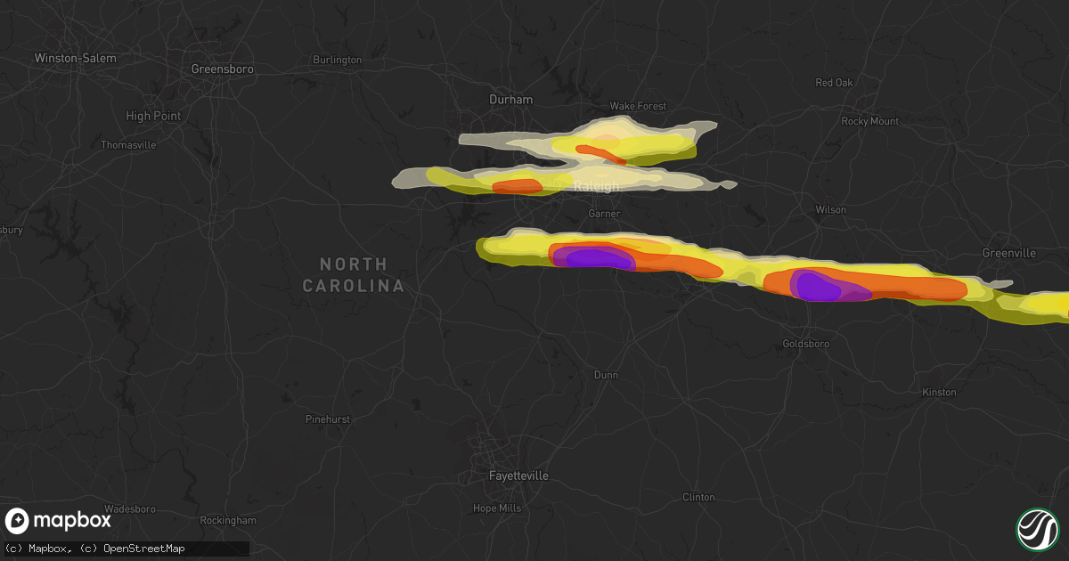 Hail map in Fuquay Varina, NC on May 13, 2019