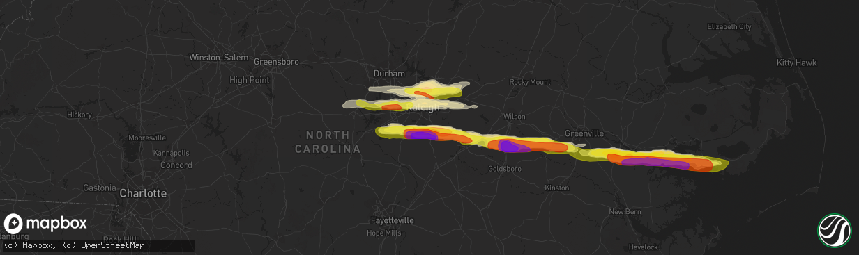 Hail map in Garner, NC on May 13, 2019