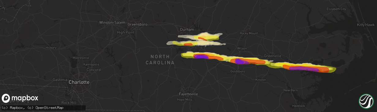 Hail map in Holly Springs, NC on May 13, 2019