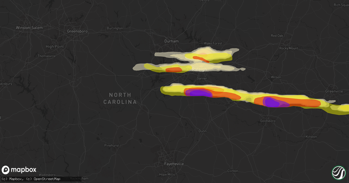 Hail map in Holly Springs, NC on May 13, 2019