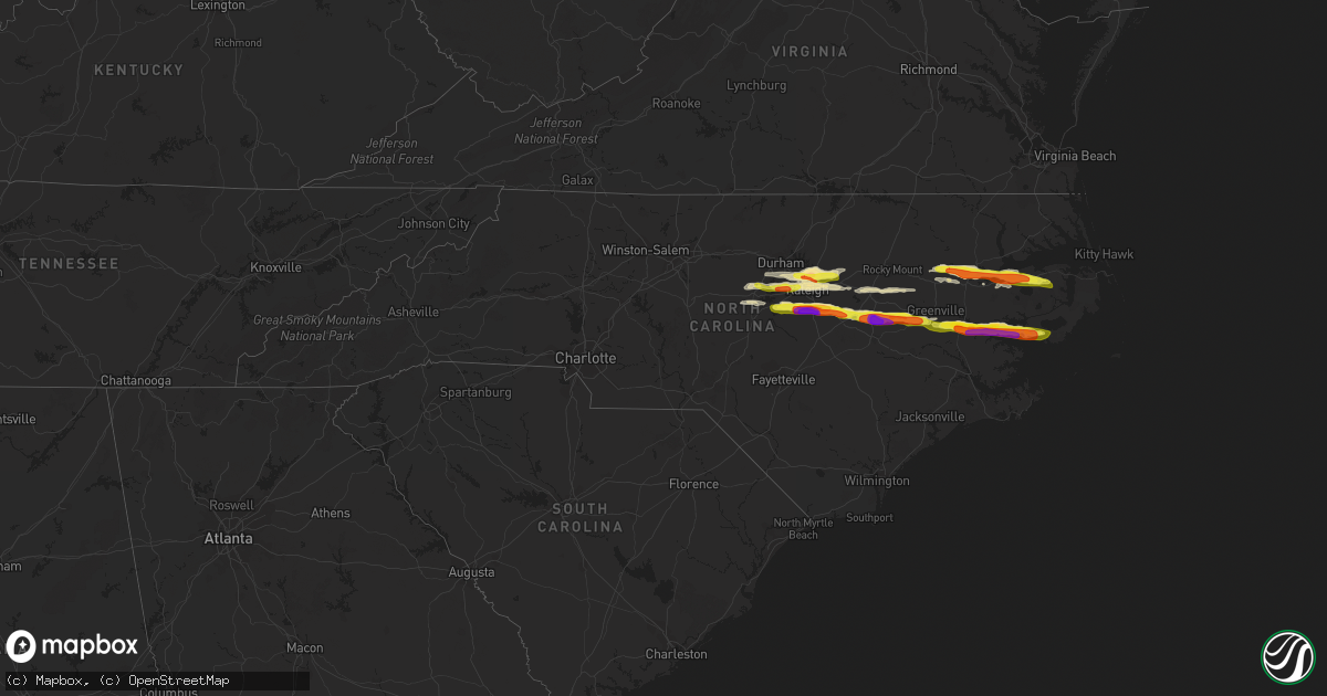 Hail map in North Carolina on May 13, 2019
