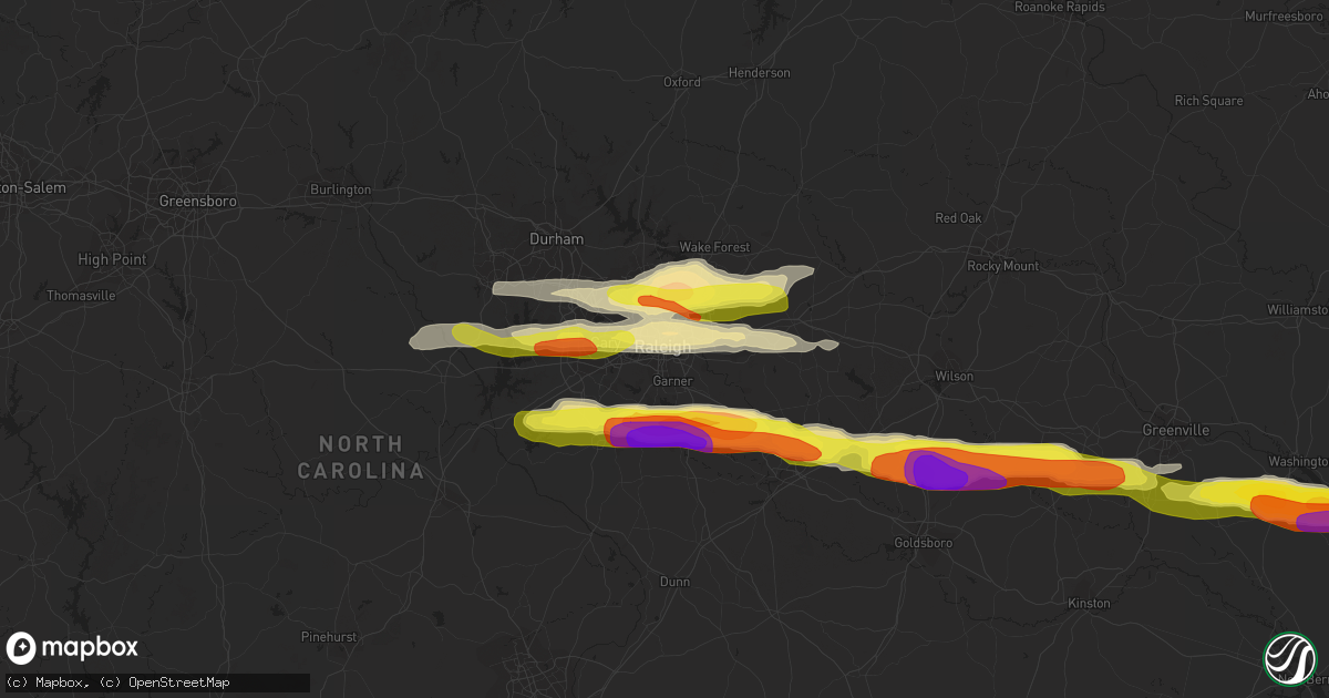 Hail map in Raleigh, NC on May 13, 2019