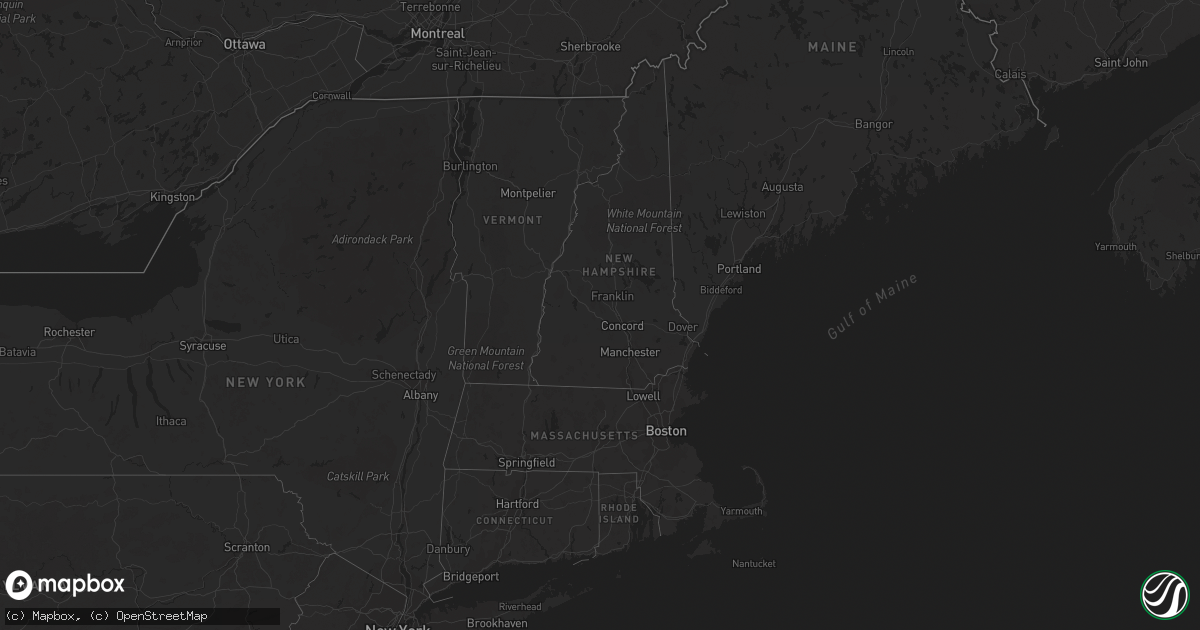 Hail map in Vermont on May 13, 2019