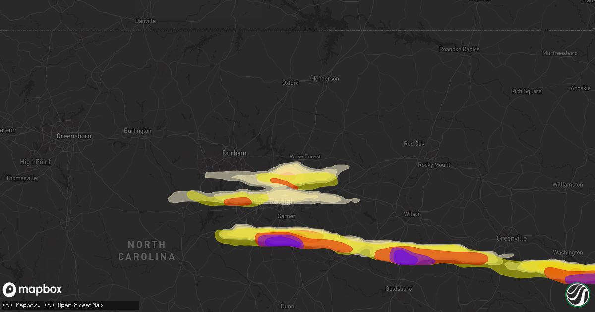 Hail map in Wake Forest, NC on May 13, 2019