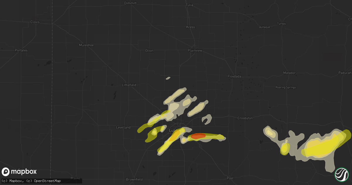 Hail map in Abernathy, TX on May 13, 2020