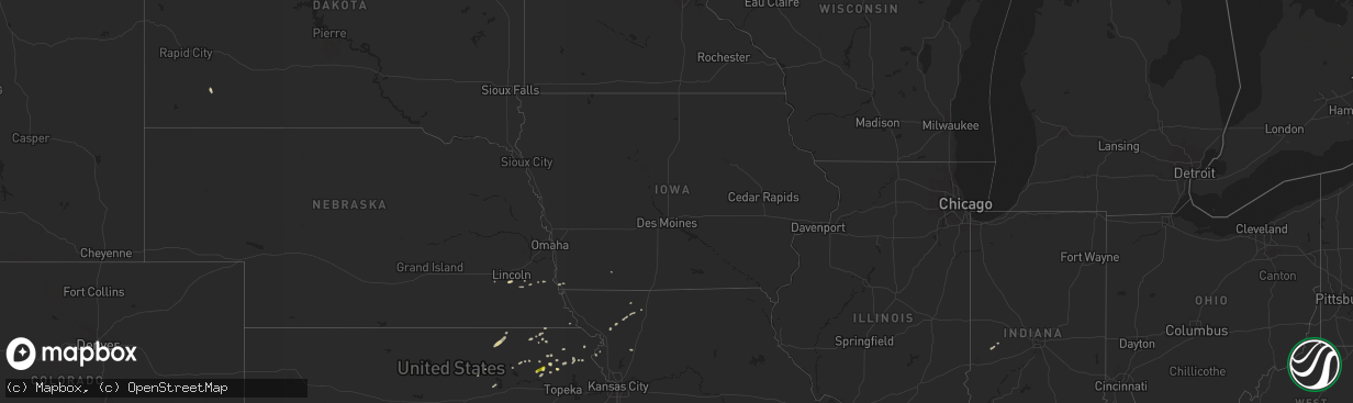 Hail map in Iowa on May 13, 2020