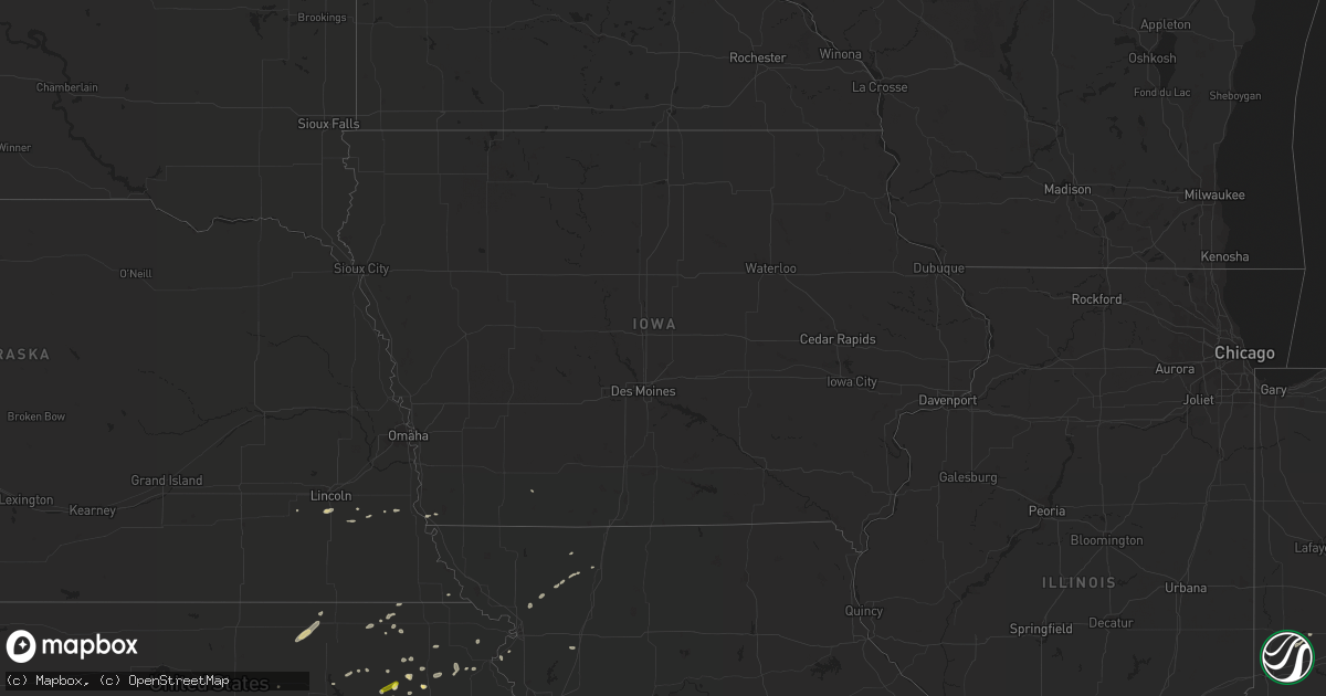 Hail map in Iowa on May 13, 2020