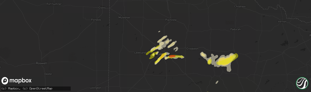 Hail map in Shallowater, TX on May 13, 2020