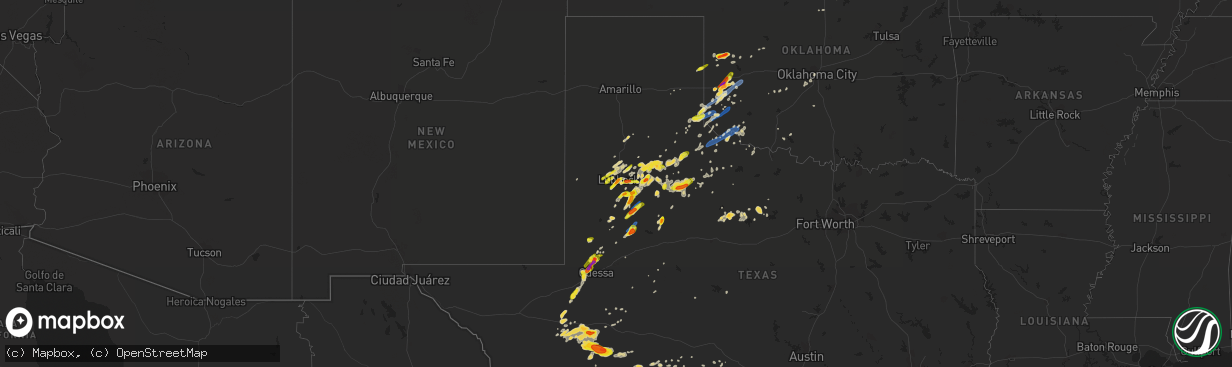 Hail map on May 13, 2020