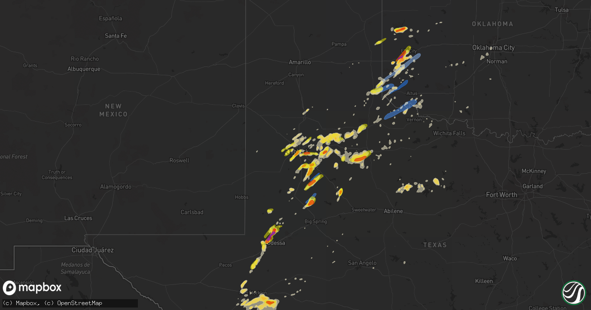 Hail map on May 13, 2020