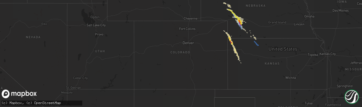 Hail map in Colorado on May 13, 2021