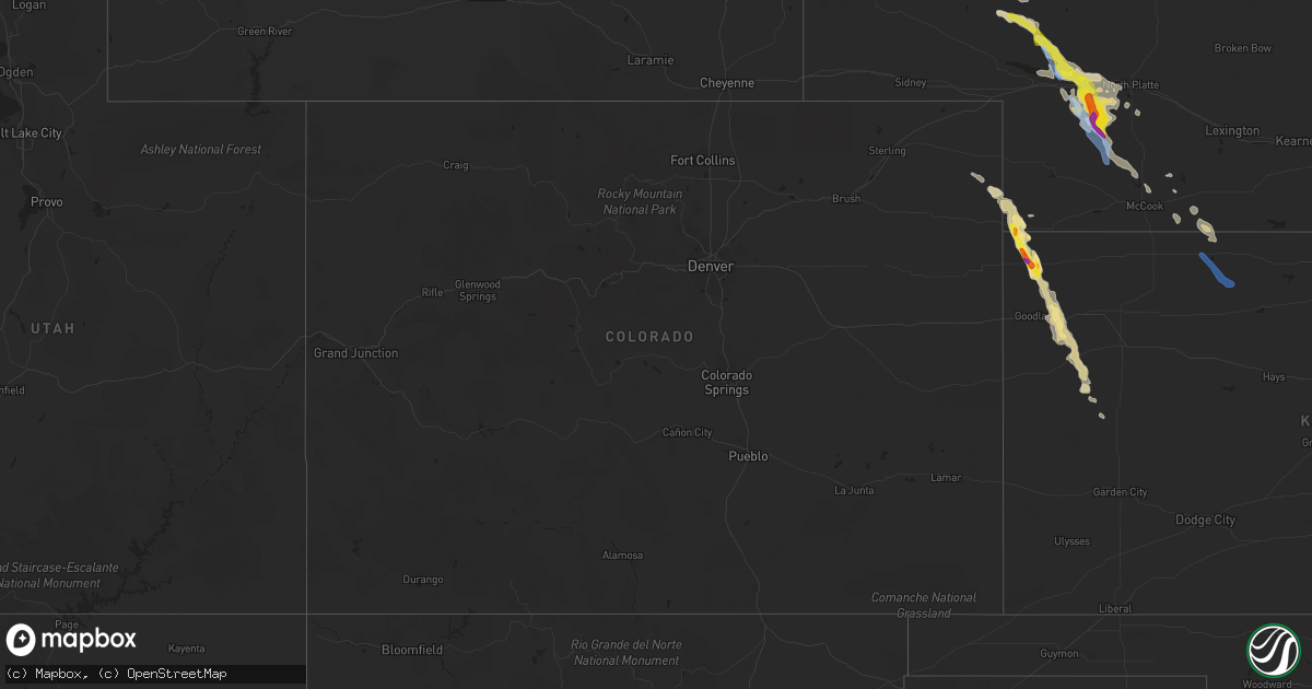 Hail map in Colorado on May 13, 2021