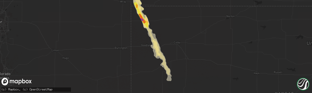 Hail map in Edson, KS on May 13, 2021