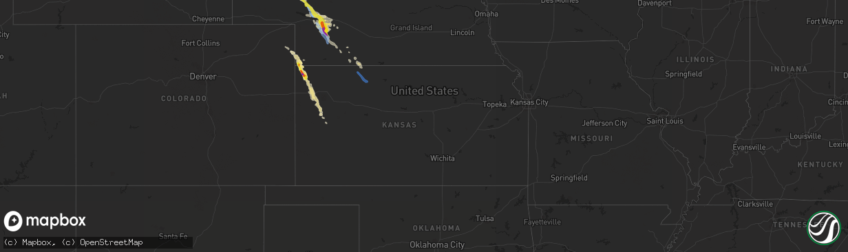 Hail map in Kansas on May 13, 2021