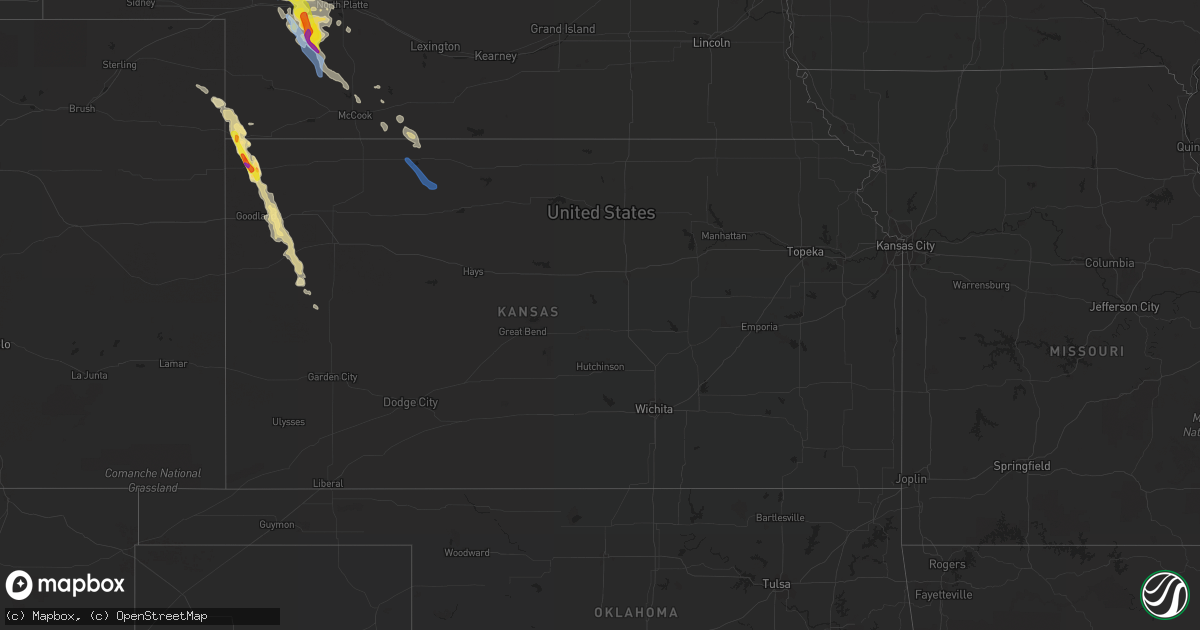 Hail map in Kansas on May 13, 2021