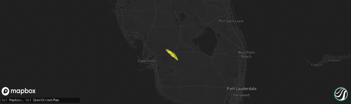 Hail map in Labelle, FL on May 13, 2021