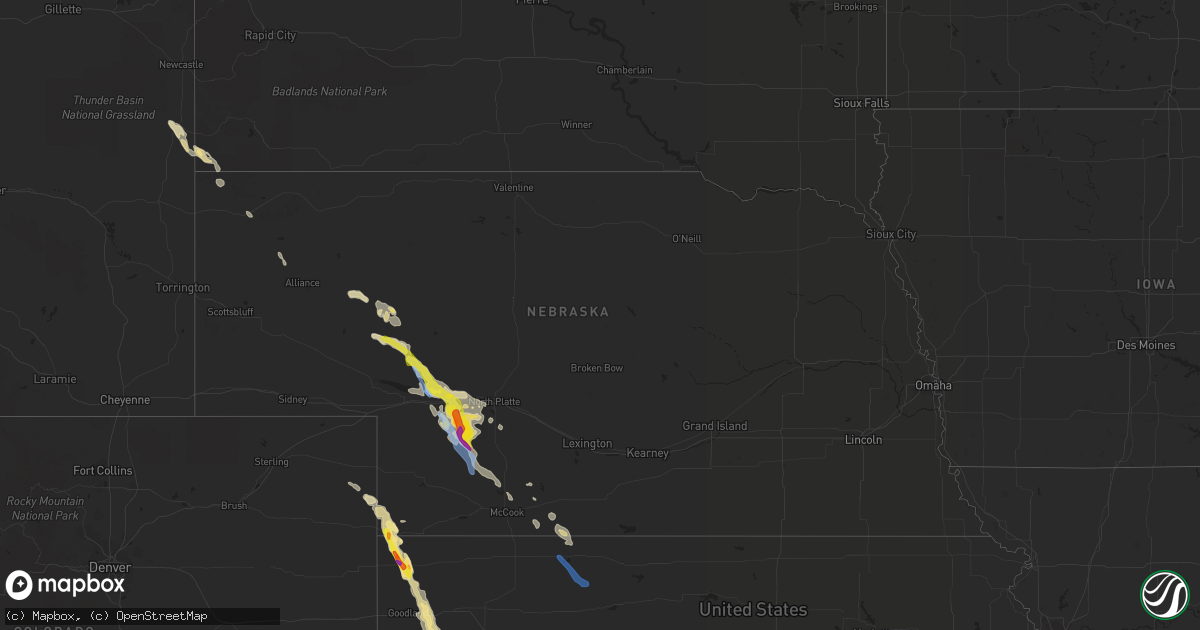 Hail map in Nebraska on May 13, 2021