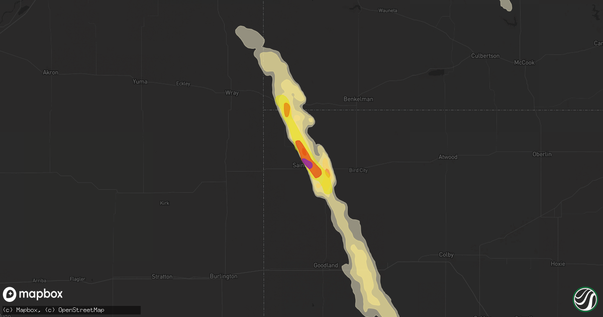 Hail map in Saint Francis, KS on May 13, 2021