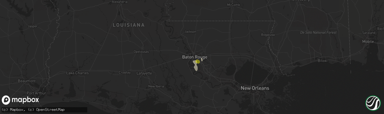 Hail map in Baton Rouge, LA on May 13, 2022