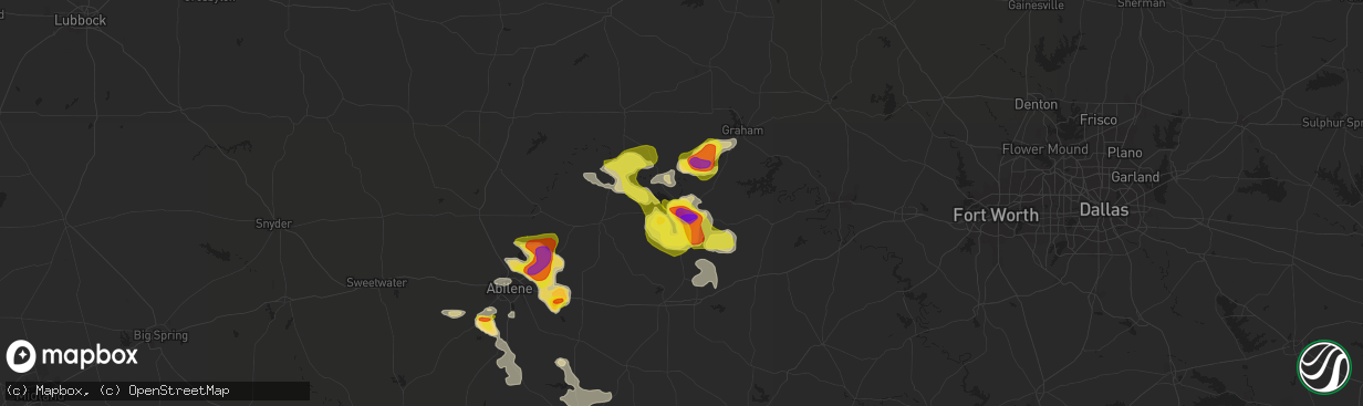 Hail map in Breckenridge, TX on May 13, 2022