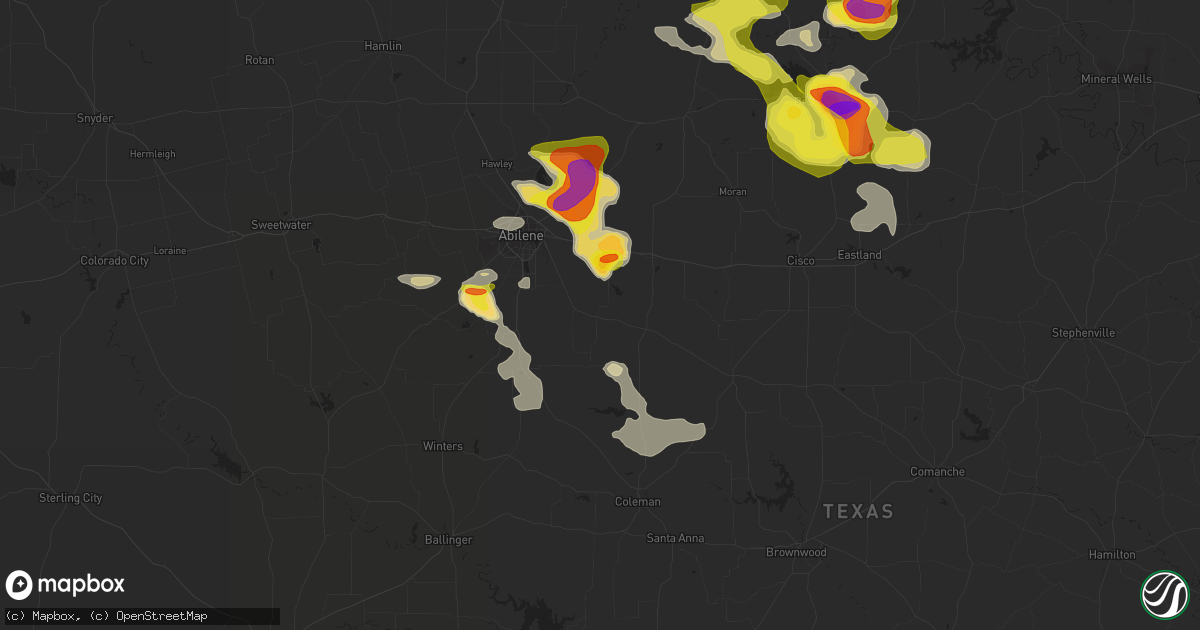Hail map in Clyde, TX on May 13, 2022