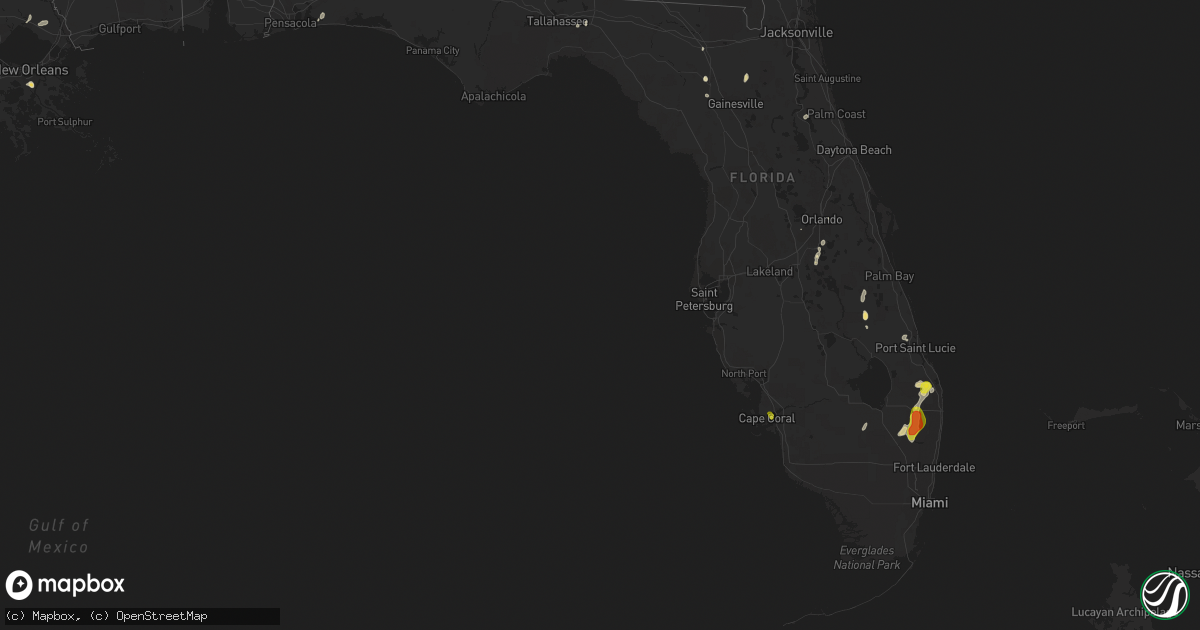 Hail map in Florida on May 13, 2022