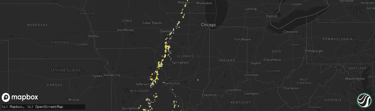 Hail map in Illinois on May 13, 2022