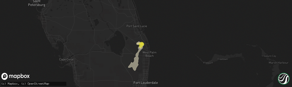 Hail map in Jupiter, FL on May 13, 2022