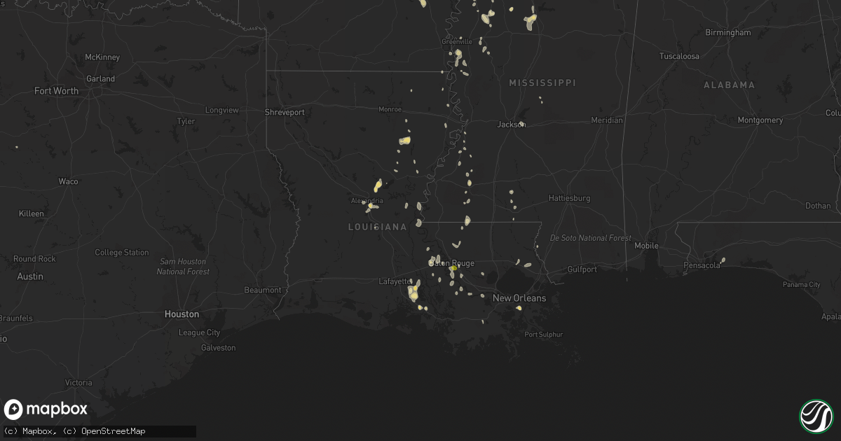 Hail map in Louisiana on May 13, 2022